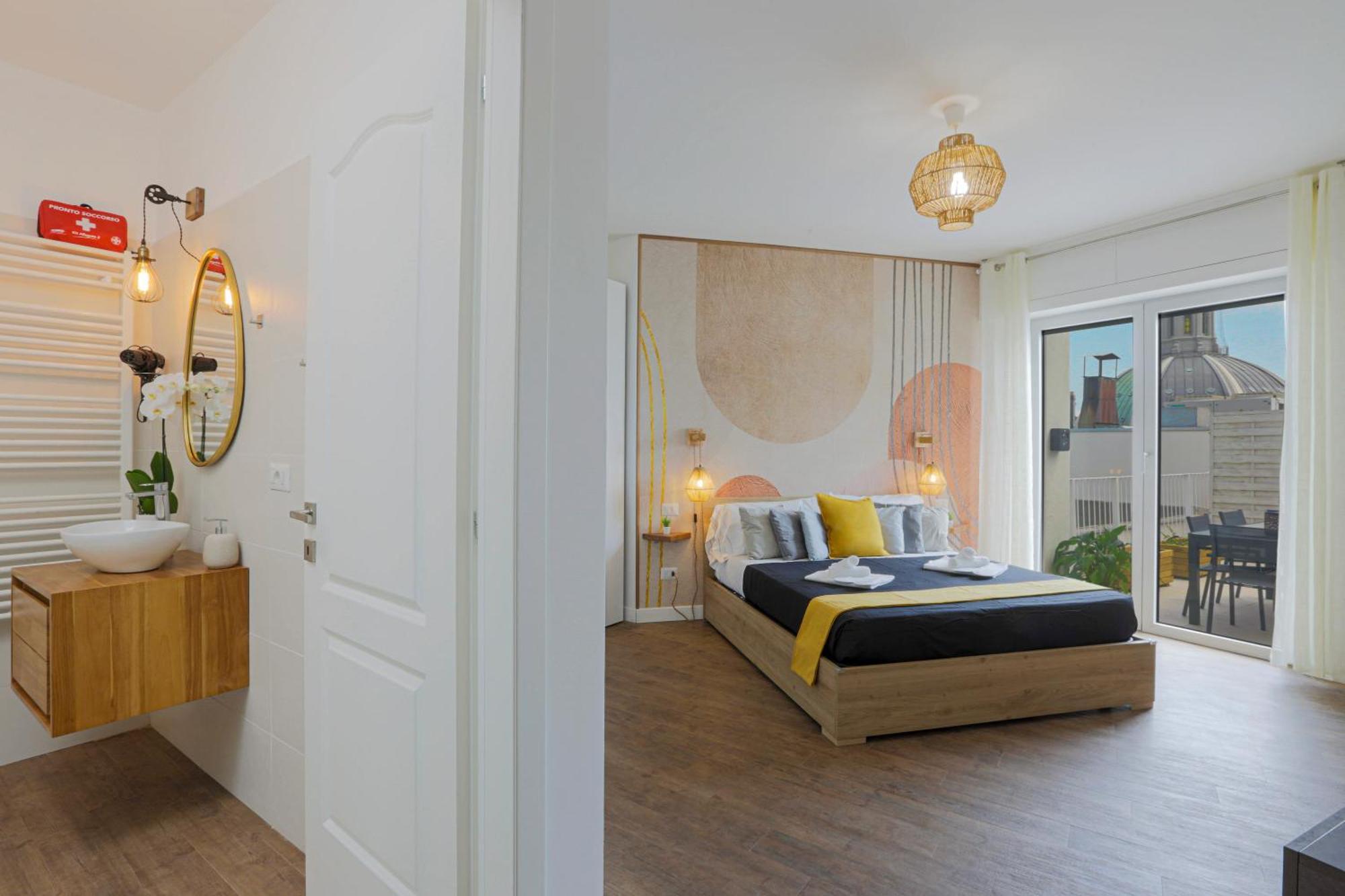 Apartamento Attico Luxury Con Parcheggio E Terrazza Vista Mozzafiato Génova Habitación foto
